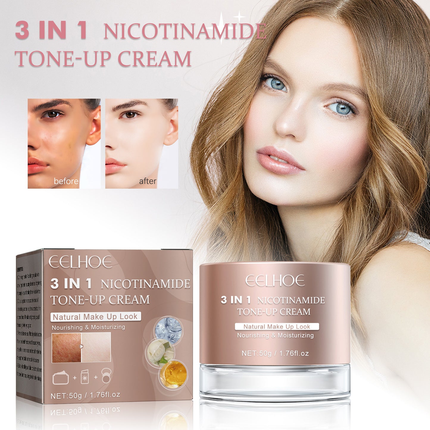 3-in-1 Whitening Highlighting Cream Moisturizing And Refreshing-Skin-My Store