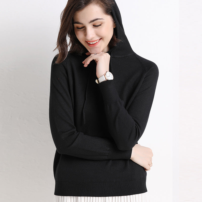 Women's Thin Sweater Hooded Sweater-Style-My Store