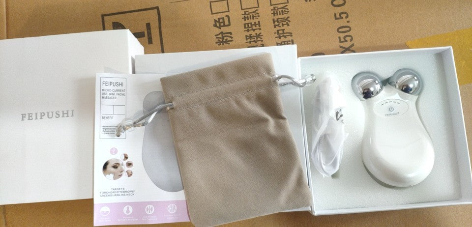 Alat pijat wajah listrik arus mikro EMS, alat kecantikan peremajaan kulit keriput Deedema arus mikro-Electric-My Store