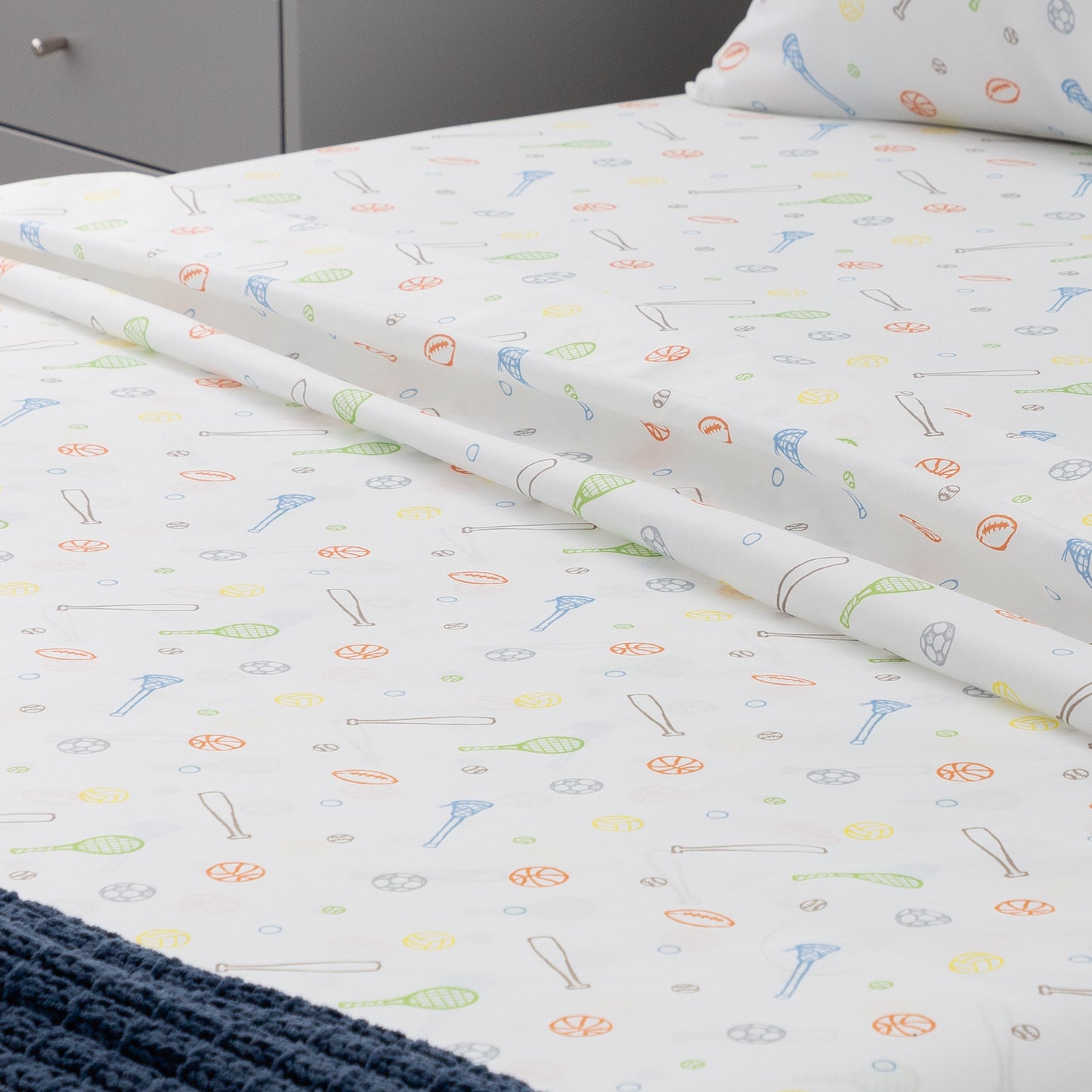 Linenspa Microfiber Sheet Set, Full, Sport Pattern--Dropsure
