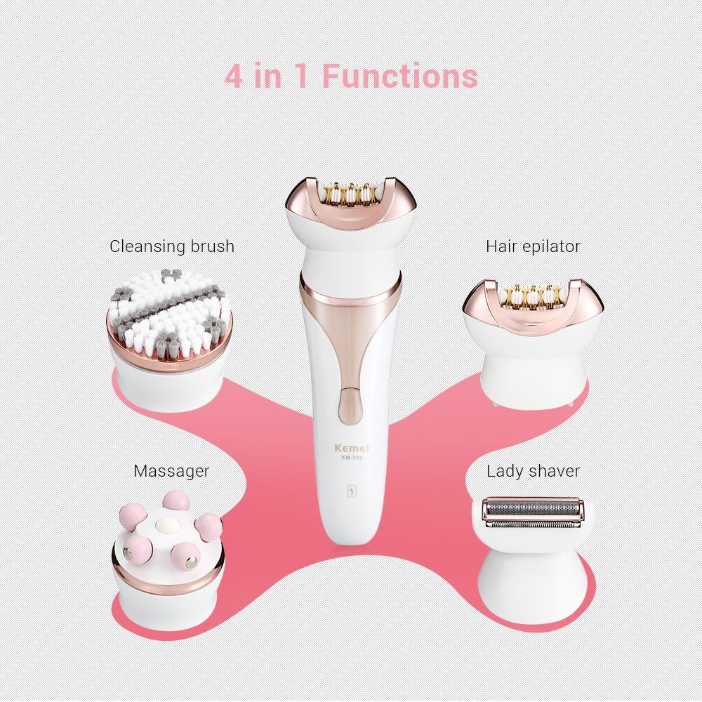 4-in-1 Ms. Rechargeable Electric Shaver Epilator Shaving Machine Multi-function Epilator Lady Hair Removal Massager Set-Electric-My Store