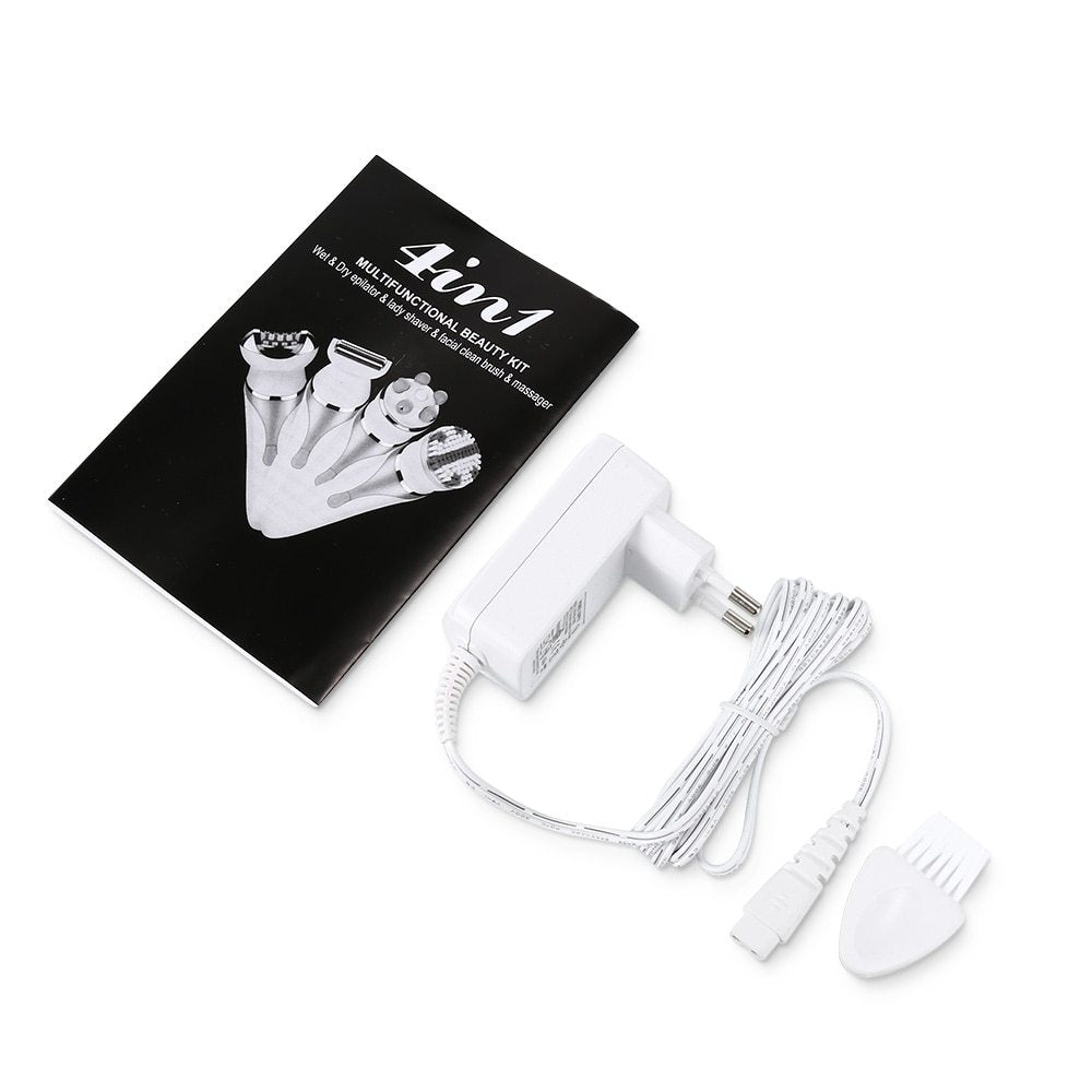 4-in-1 Ms. Rechargeable Electric Shaver Epilator Shaving Machine Multi-function Epilator Lady Hair Removal Massager Set-Electric-My Store