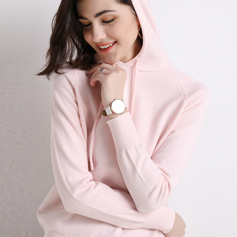 Women's Thin Sweater Hooded Sweater-Style-My Store