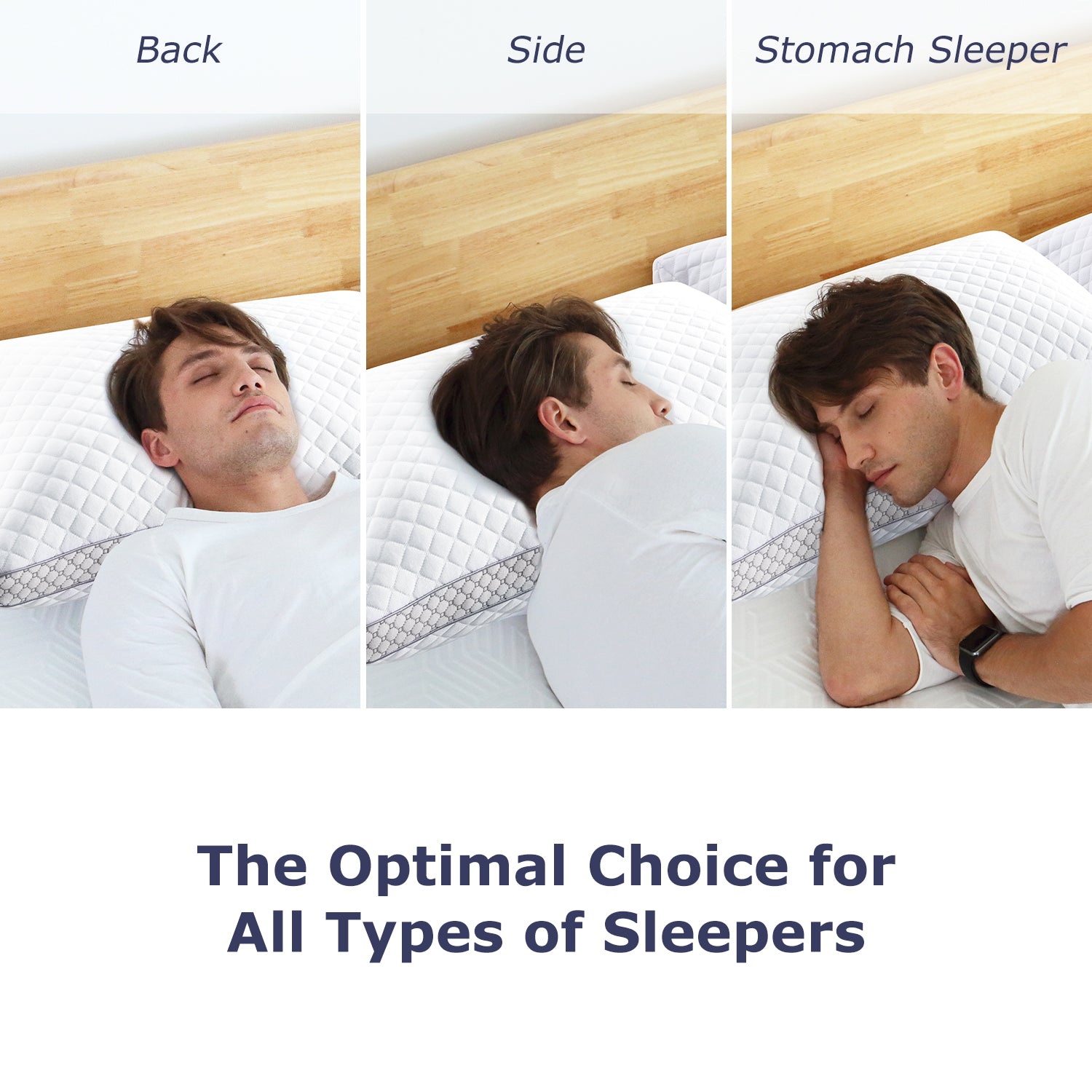 Standard Pillow Set of 2 – Soft Knitted Cover, Down Alternative Fill, Supportive & Breathable for All Sleep Positions--Dropsure