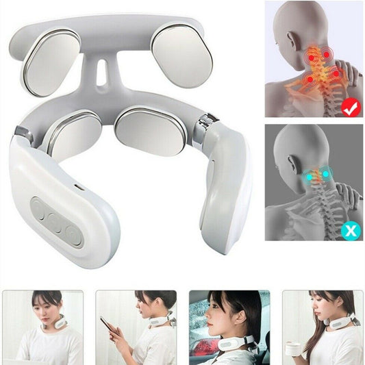 5 Mode Leher Massager Portable Elektromagnetik Pulse Pijat Leher dengan Fungsi Pemanas Leher Bersantai untuk Menghilangkan Rasa Sakit