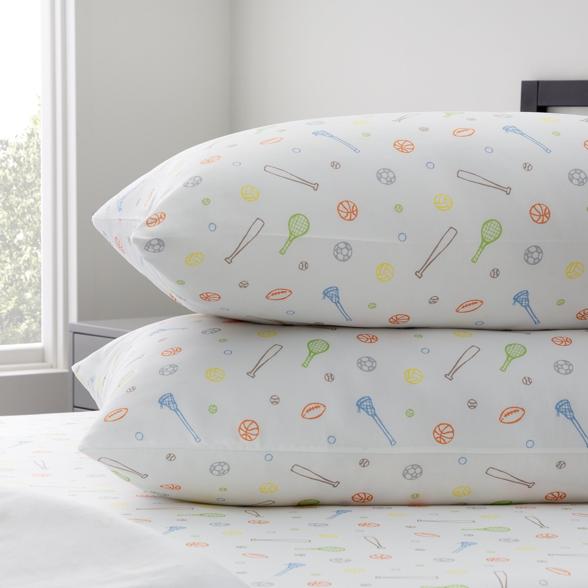 Linenspa Microfiber Sheet Set, Full, Sport Pattern--Dropsure