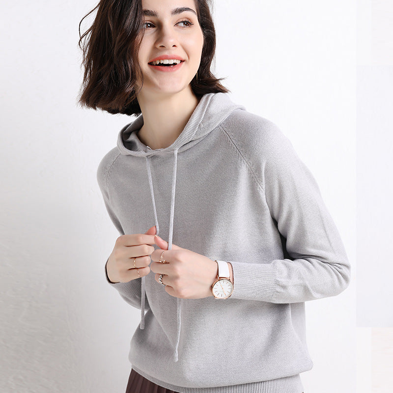 Women's Thin Sweater Hooded Sweater-Style-My Store