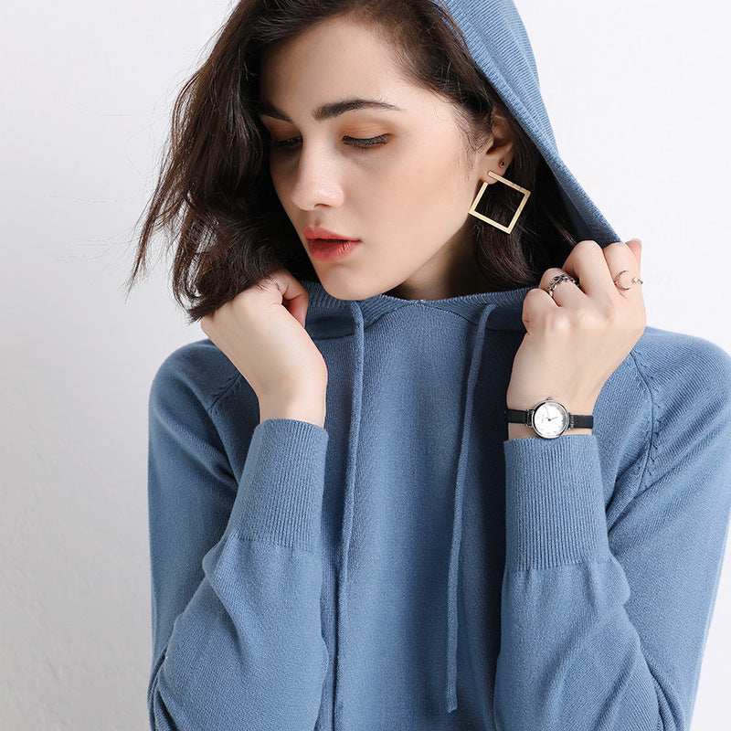 Women's Thin Sweater Hooded Sweater-Style-My Store