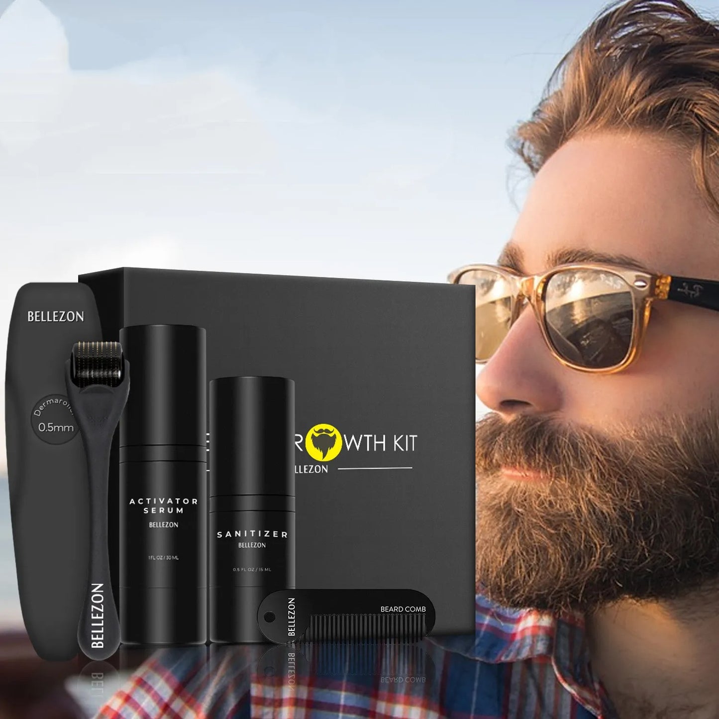 Beard Growth Liquid Beard Care Set-Health, Beauty & Hair-Dropsure