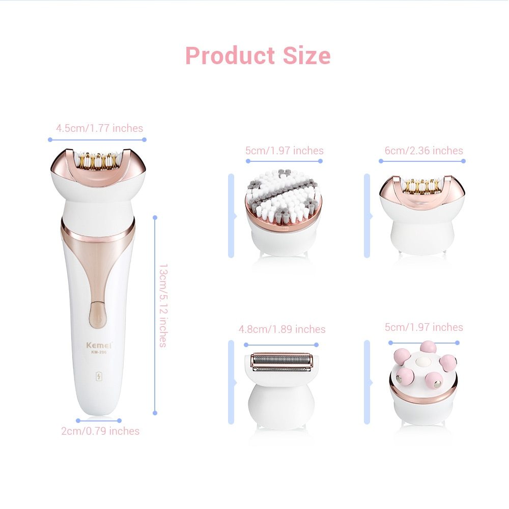 4-in-1 Ms. Rechargeable Electric Shaver Epilator Shaving Machine Multi-function Epilator Lady Hair Removal Massager Set-Electric-My Store