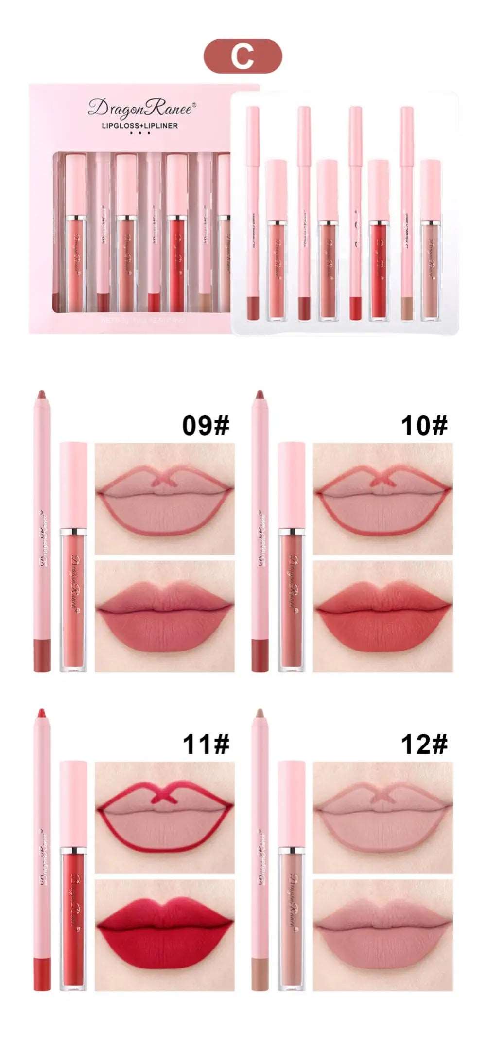 4pcs Lip Gloss Lip Liner Pen Set--Kurt & D
