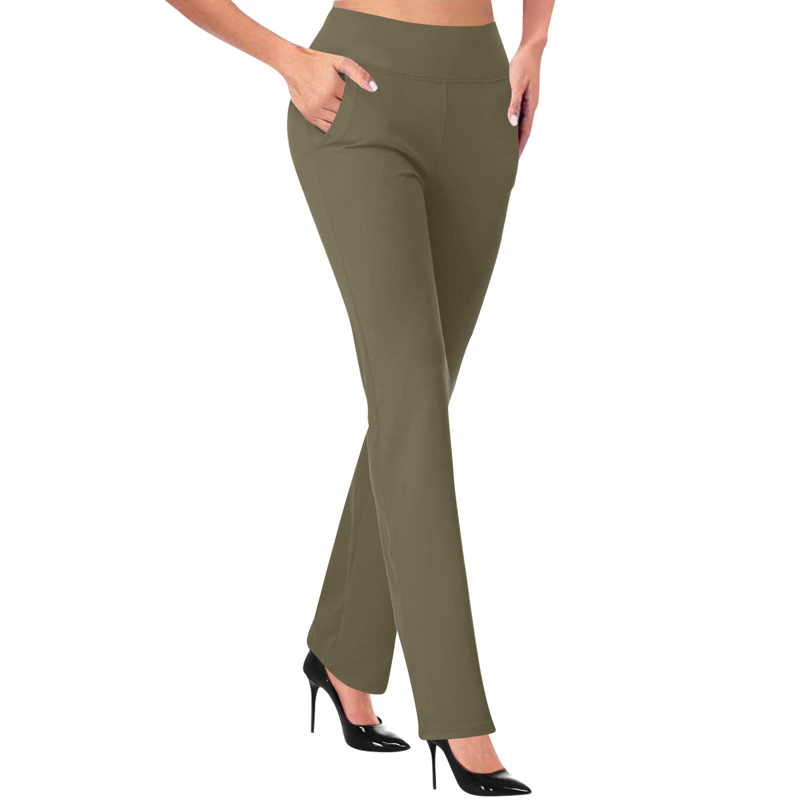 Women's Spring And Autumn New Casual High Waist Slimming Horseshoe Pants-Style-My Store