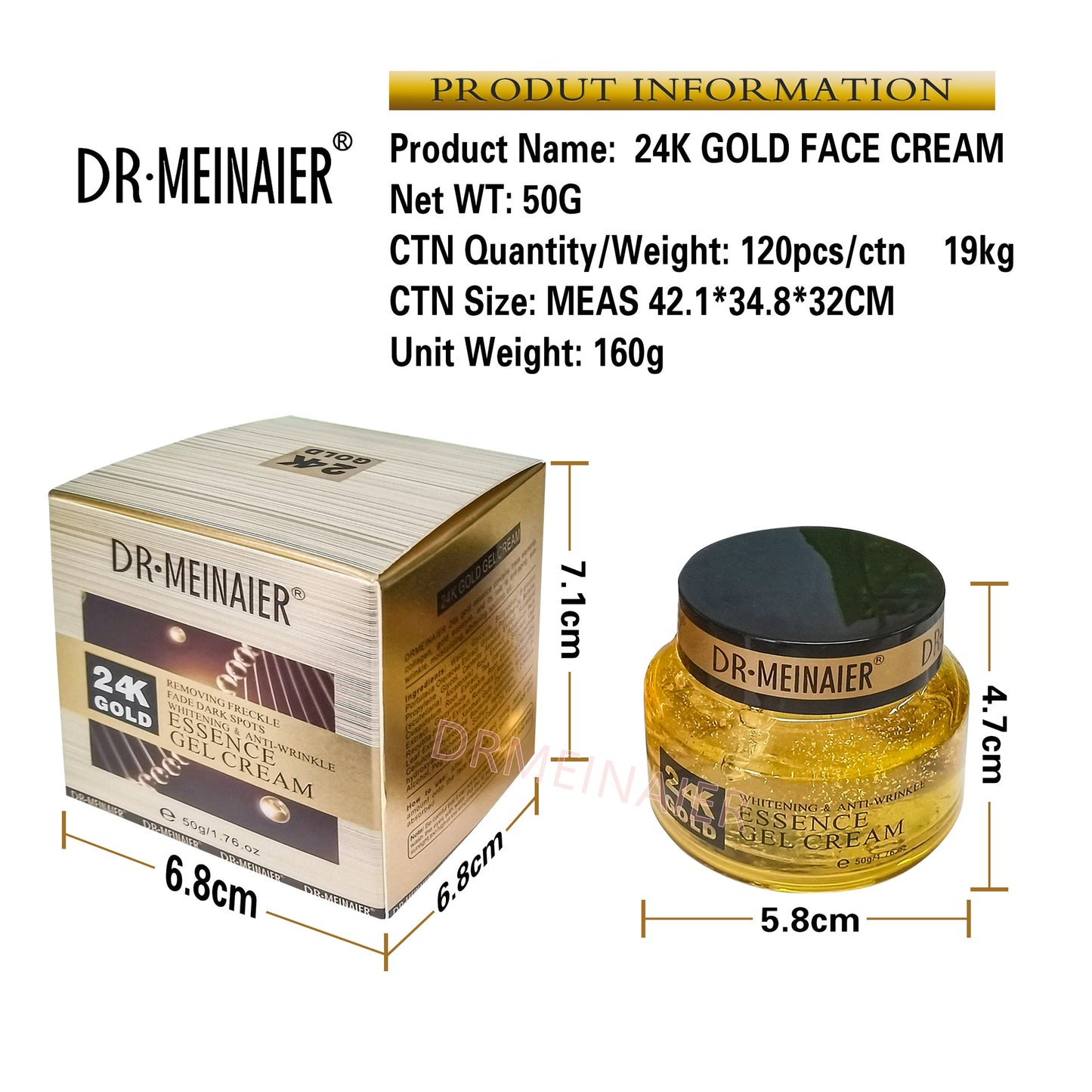 24K Gold Anti-Wrinkle Face Cream Moisturizing-Skin-My Store
