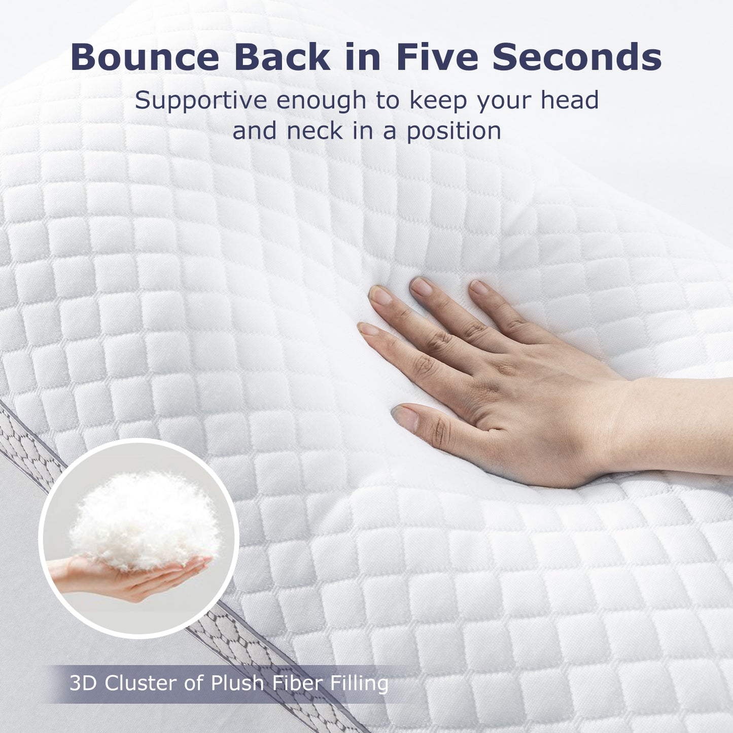 Standard Pillow Set of 2 – Soft Knitted Cover, Down Alternative Fill, Supportive & Breathable for All Sleep Positions--Dropsure