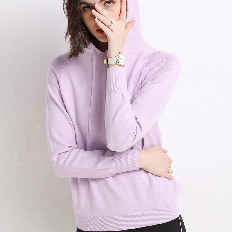 Women's Thin Sweater Hooded Sweater-Style-My Store