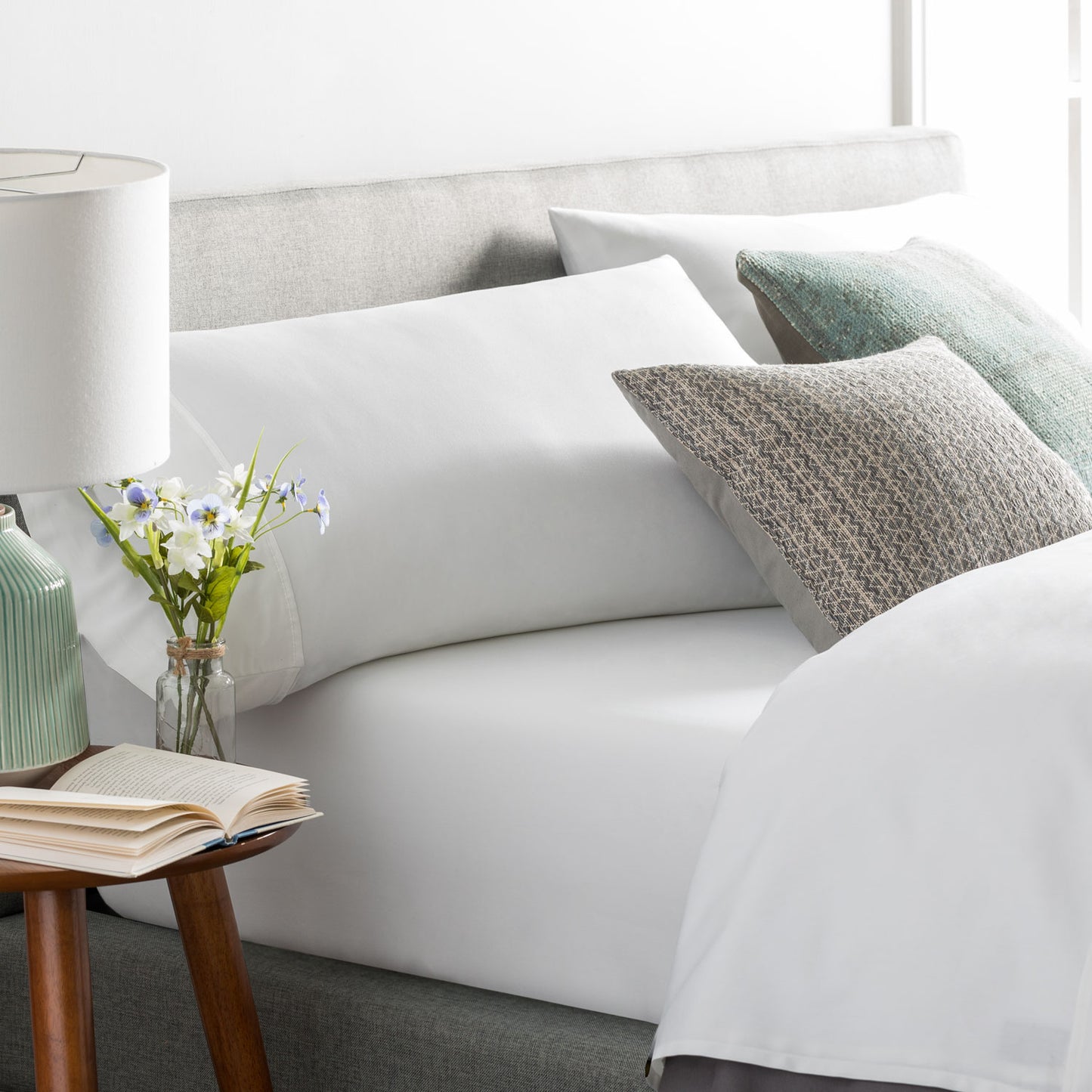 Brookside Tencel Sheet Set, Split King, White--Dropsure