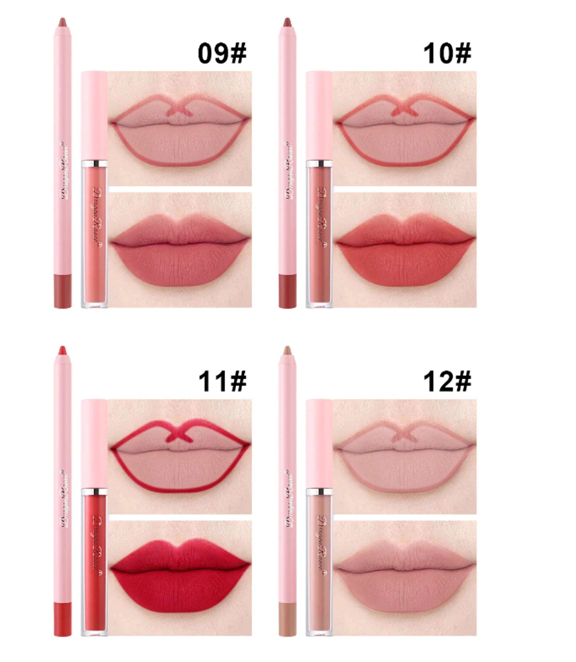 4pcs Lip Gloss Lip Liner Pen Set--Kurt & D