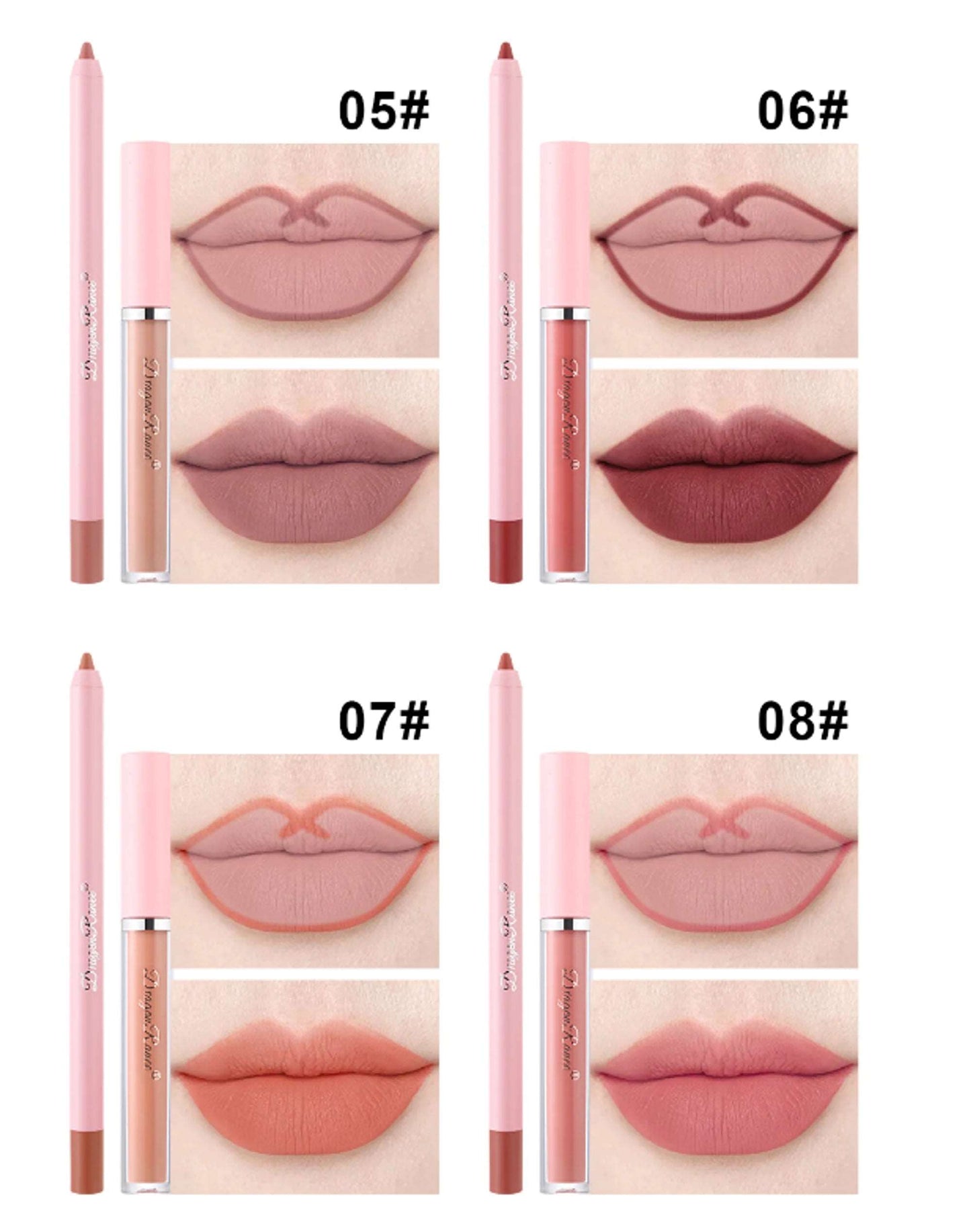 4pcs Lip Gloss Lip Liner Pen Set--Kurt & D