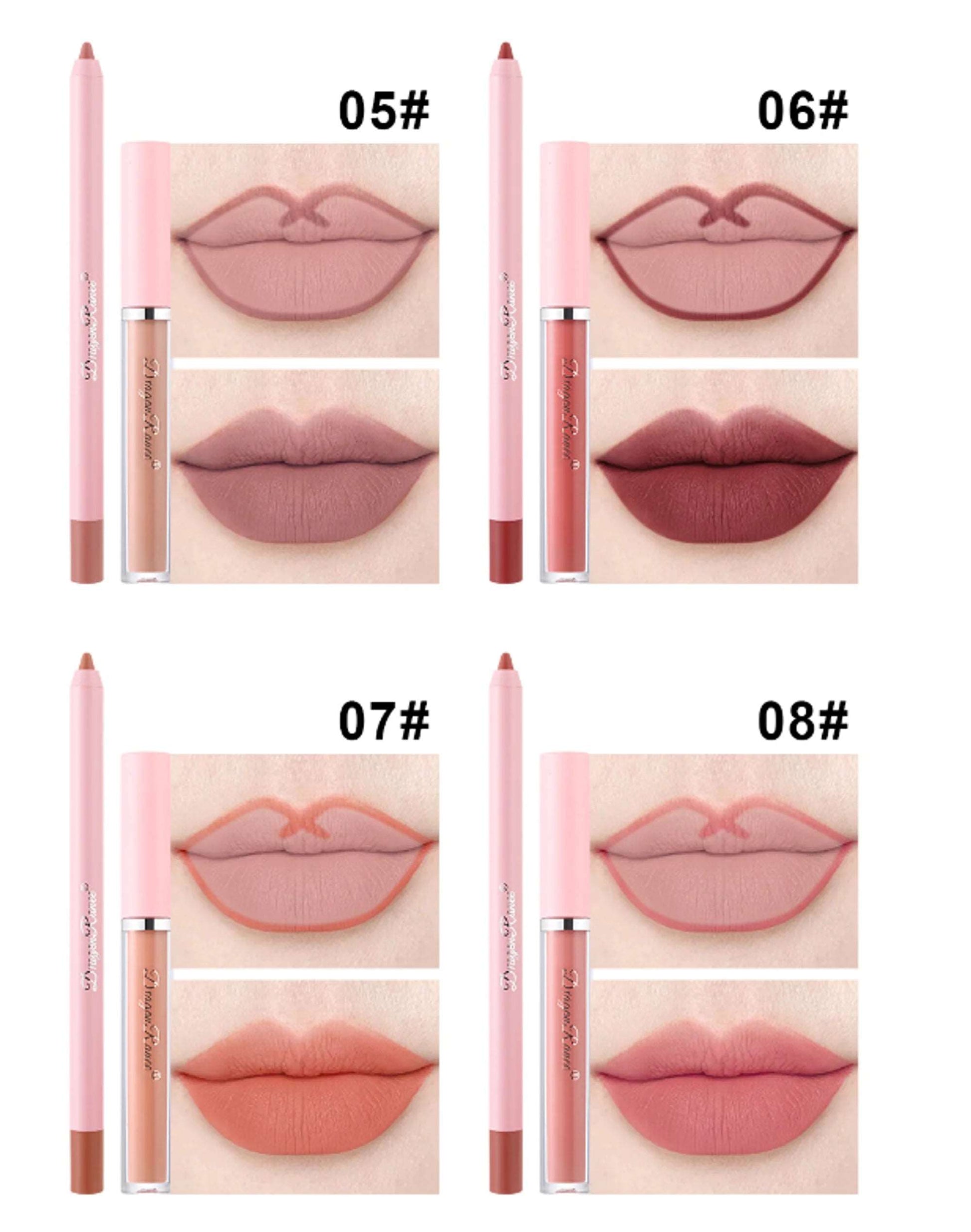 4pcs Lip Gloss Lip Liner Pen Set--Kurt & D
